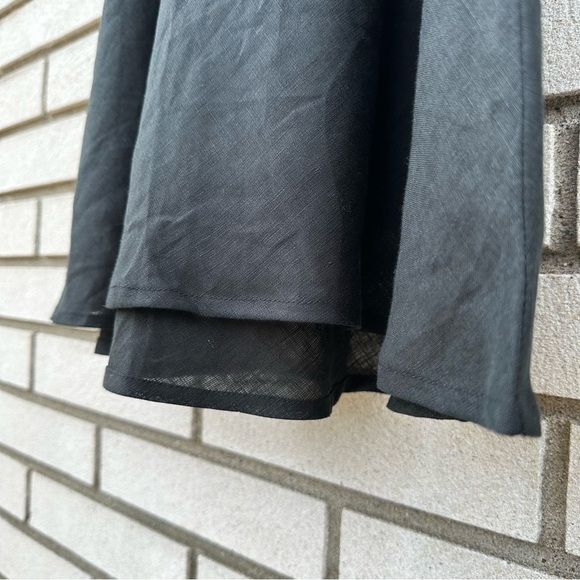 Agnona for Bergdorf Goodman Black Linen Slip Dress Sequin Neckline Made in Italy - Picture 9 of 11